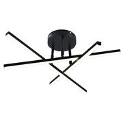 Masha LED Chandelier with Remote Control 80W, Acrylic and Metal, Black