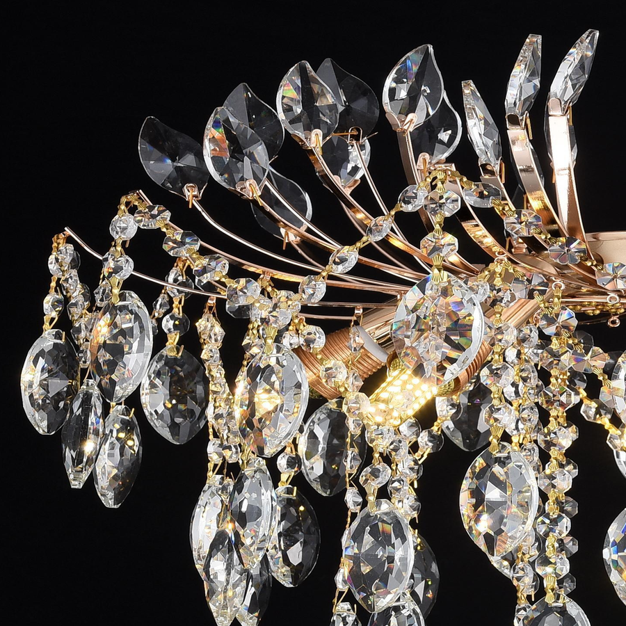 Crystal Chandelier CC9313/5FGD, 5x E14, Diameter 49cm, Gold