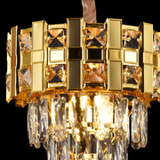 Cristal chandelier Aurelio Vesta 3xe14, 30cm diameter, glossy gold, rebrable height