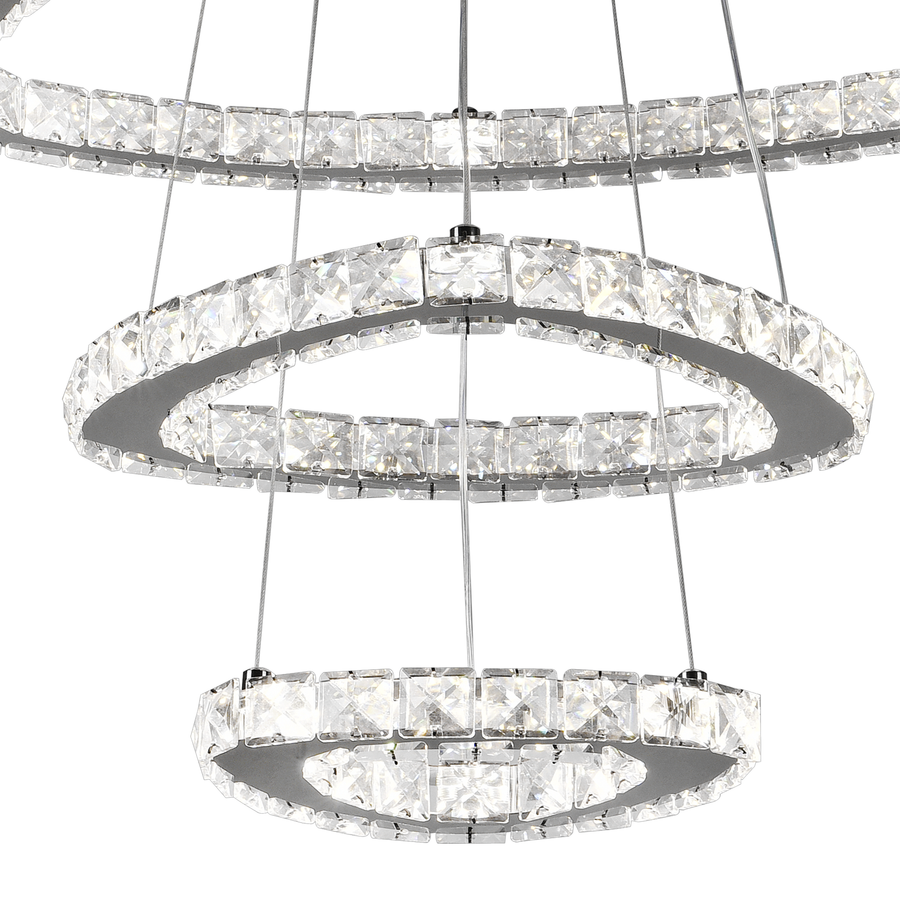 Crystal LED Chandelier with Remote Control Latifah 118W Silver
