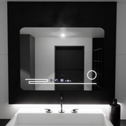 The rectangular LED mirror 80x60cm Fortaleza MotionGlow Marcello Defrosting System Thermometer and Cosmetic Wolf Clock