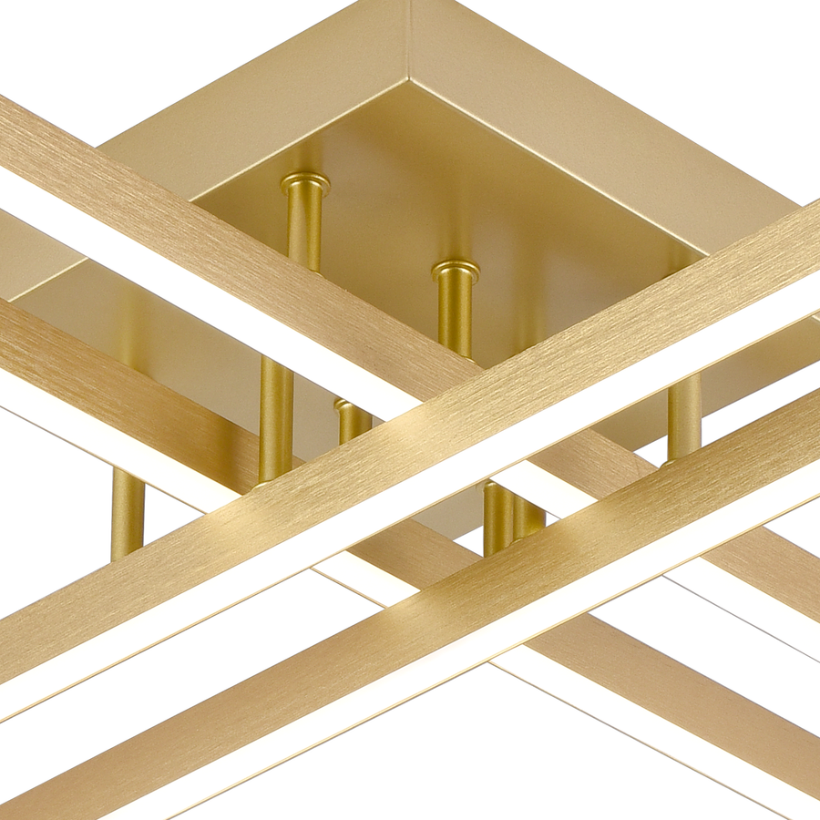 LED Chandelier with Remote Control LINEX, 54W, Light 3000K/4000K/6000K, Dimmable, Gold