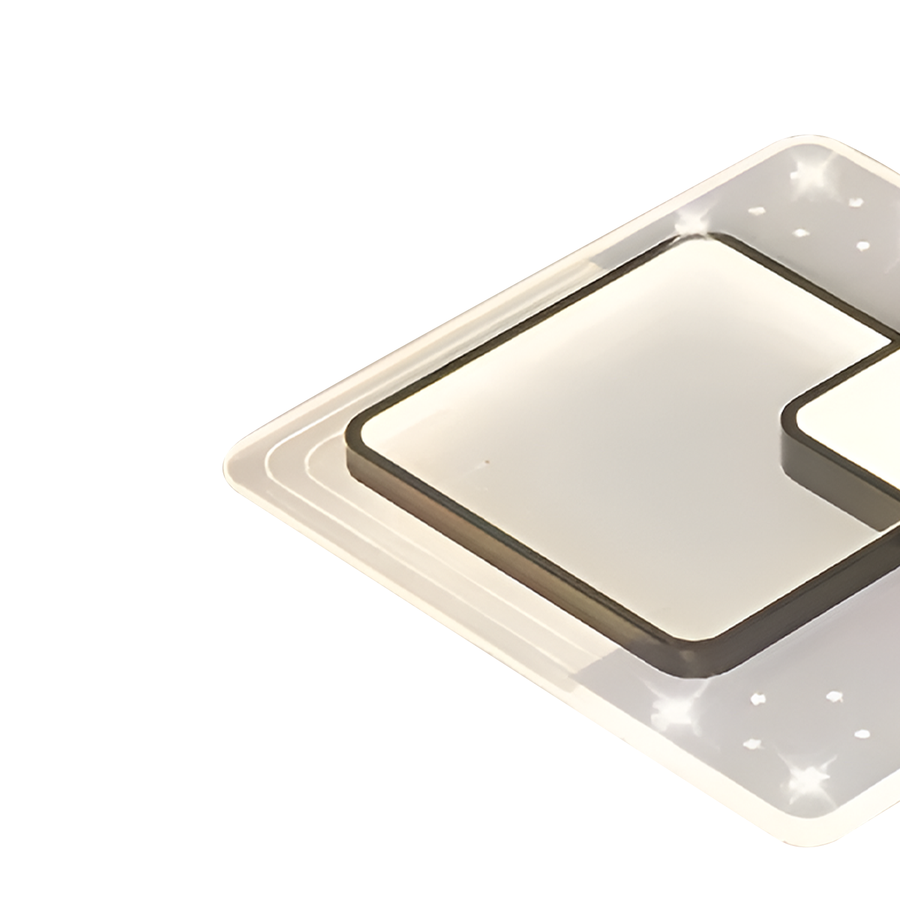 LED chandelier with remote control SERPENTA 125W, Square, Cold/Warm/Neutral light, Dimmable, Black