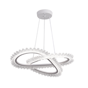Luminis PRISM LED Chandelier, Crystal and Metal, 4 Circles, Dimmable, Adjustable Height, Cold/Warm/Neutral Light, Luxurious Lighting