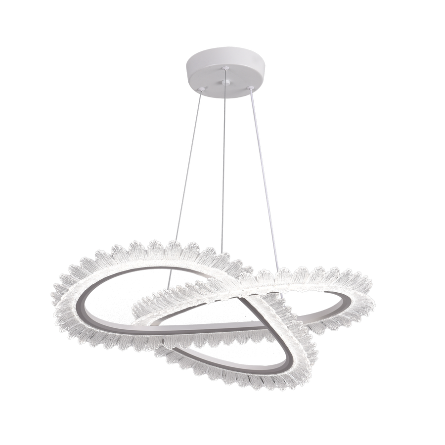 Luminis PRISM LED Chandelier, Crystal and Metal, 4 Circles, Dimmable, Adjustable Height, Cold/Warm/Neutral Light, Luxurious Lighting