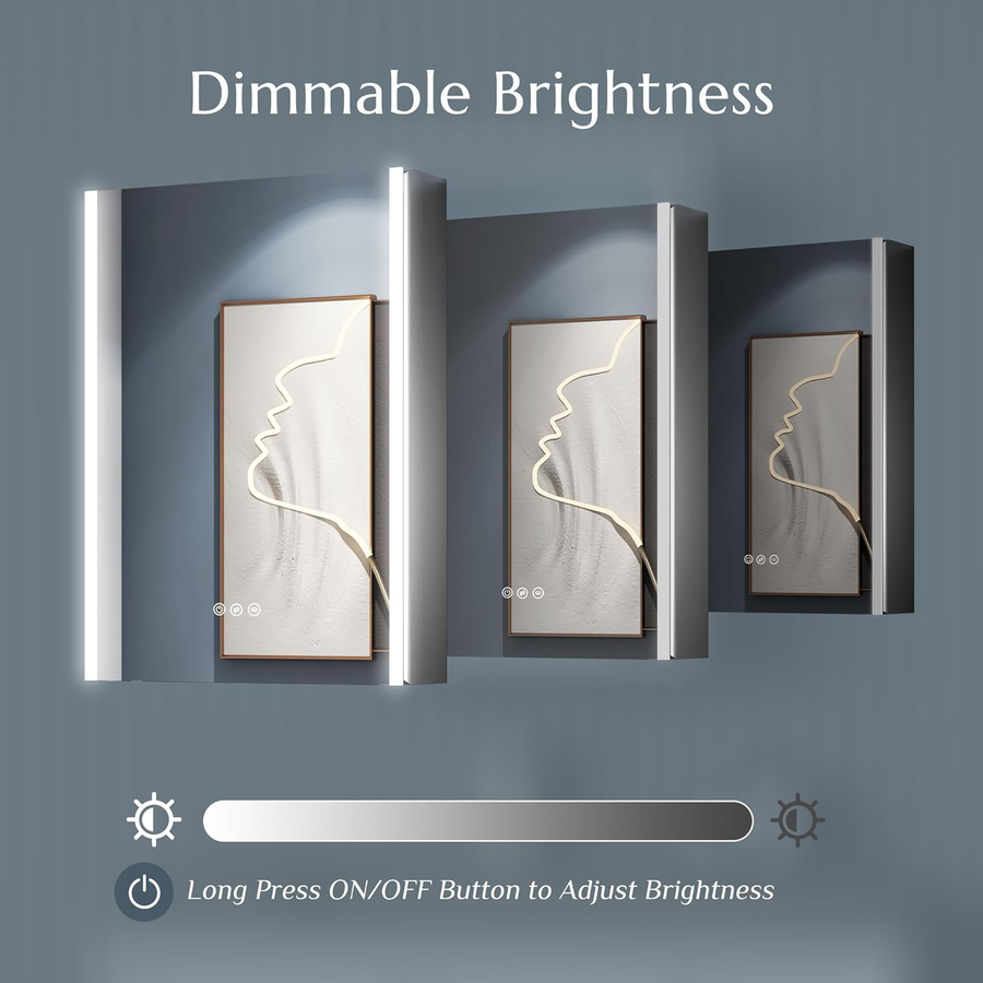 Emilia Wardrobe With LED Mirror DBP121 51x71 White