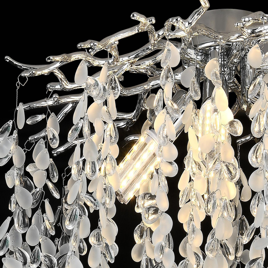 Crystal Chandelier CC8080/D500CH, 5x E14, Diameter 49cm, Chrome