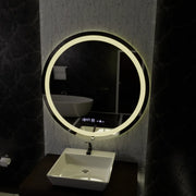 LED Round Mirror, 100cm, Celeste MotionGlow Marcello, Demister System, Clock & Thermometer, Dimmable