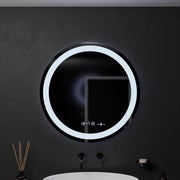 LED Round Mirror, 60cm, Celeste MotionGlow Marcello, Demister System, Clock & Thermometer, Dimmable