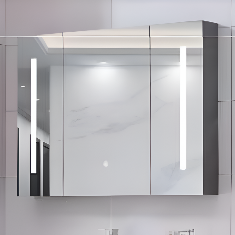 Theresa Wardrobe With LED Mirror DBP125 100x70 Grey