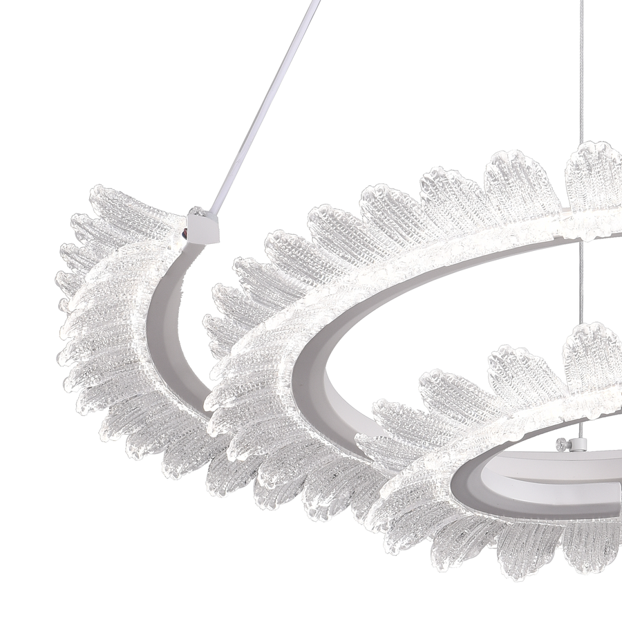 Luminis PRISM LED Chandelier, Crystal and Metal, 4 Circles, Dimmable, Adjustable Height, Cold/Warm/Neutral Light, Luxurious Lighting