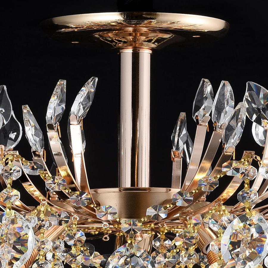Crystal Chandelier CC9313/5FGD, 5x E14, Diameter 49cm, Gold