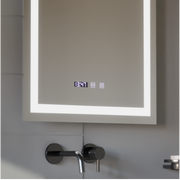 Gustav Touch LED Mirror with Defog System, Clock and Temperature 60x80 cm