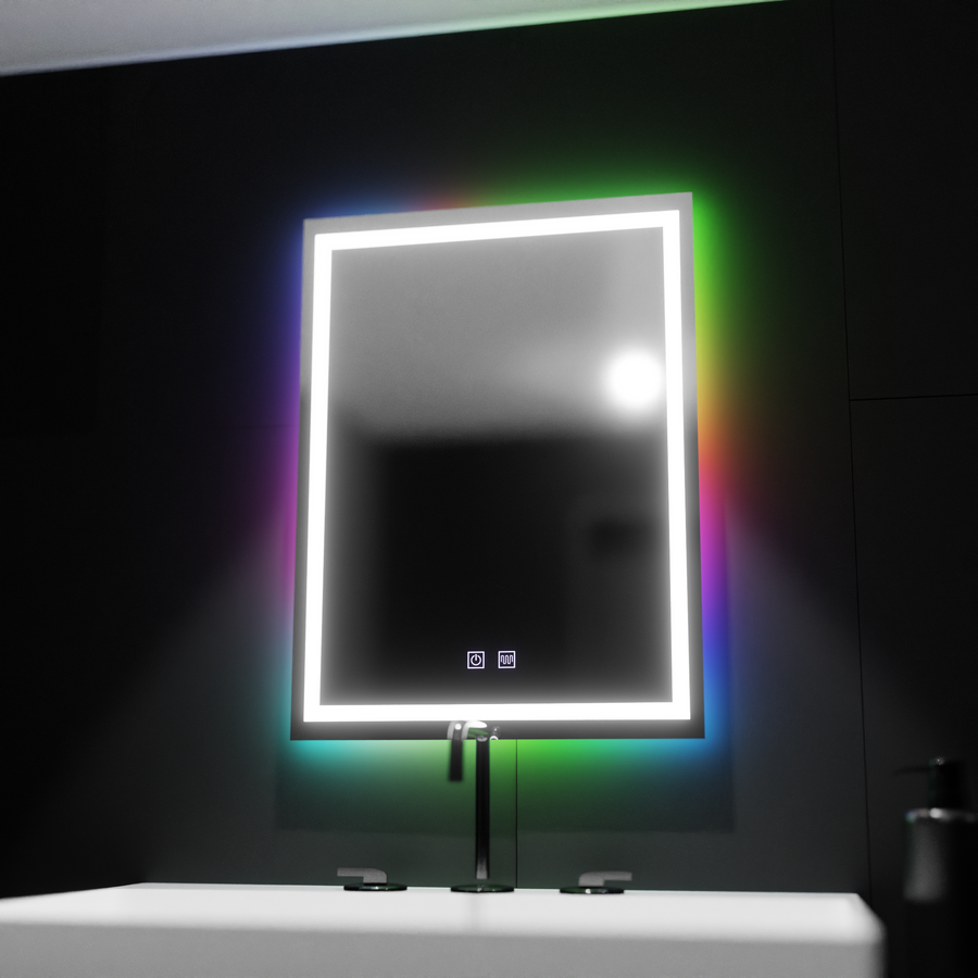 Rectangular LED mirror 60X80cm, Spectrum Touch, RGB, Demister System