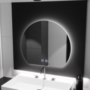 Half-moon LED mirror, 60x54, Soluna Touch, Demister System, Dimmable
