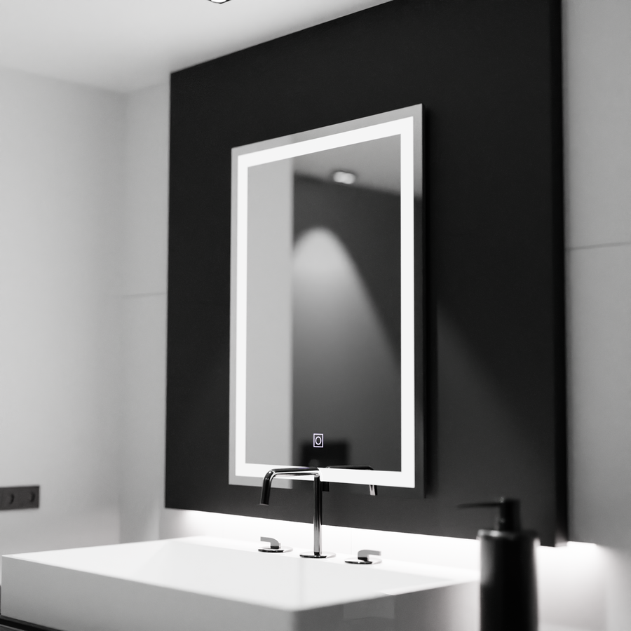 Rectangular LED mirror, 60x80cm, FRAME Basic Touch