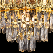 Corona Corona Corona 5xe14 chandelier, 40cm diameter, glossy gold, rebrable height