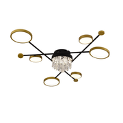LED chandelier with remote control, velo, 38w, black gold