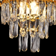Crystal chandelier Corona Incanto 3xe14, 30cm diameter, glossy gold, rebrable height
