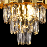 Cristal chandelier Aurelio Vesta 3xe14, 30cm diameter, glossy gold, rebrable height