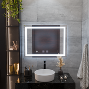 Rectangular LED Mirror 60x80cm Edge LUMINOUS Touch Defog System