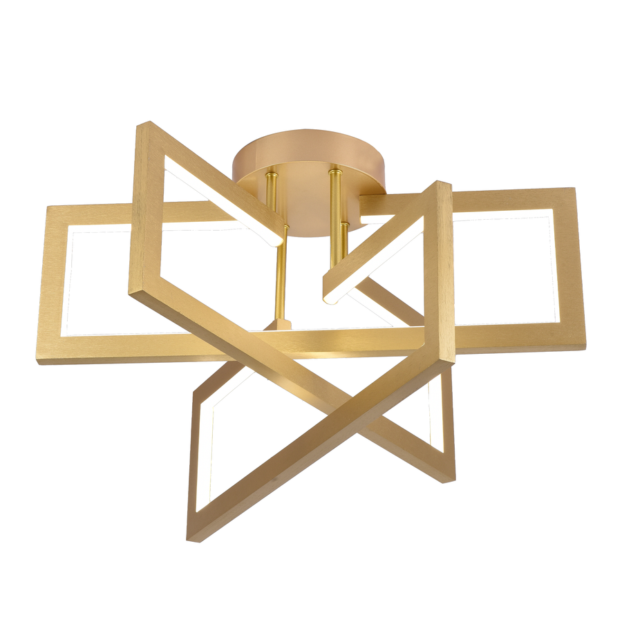 LED chandelier with remote control 73W, 3 Elements, Cold/Warm/Neutral light, Dimmable, Gold