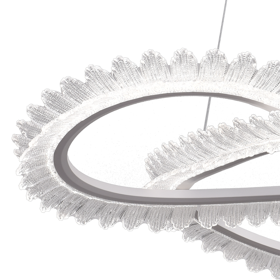 Luminis PRISM LED Chandelier, Crystal and Metal, 4 Circles, Dimmable, Adjustable Height, Cold/Warm/Neutral Light, Luxurious Lighting