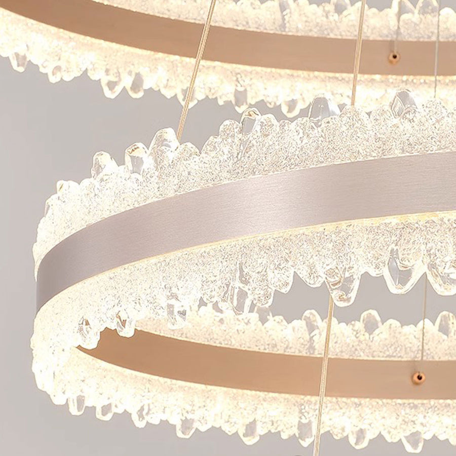 Suspended LED chandelier with Remote Control FOSCO Duo 126W, Cold/Warm/Neutral light, Dimmable, Height Adjustable, Gold