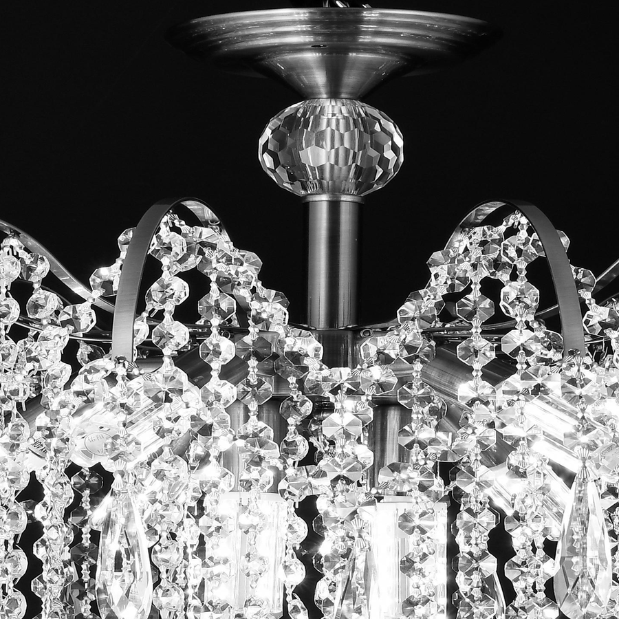 Crystal Chandelier CC9324/5CH, 5x E14, Diameter 49cm, Chrome