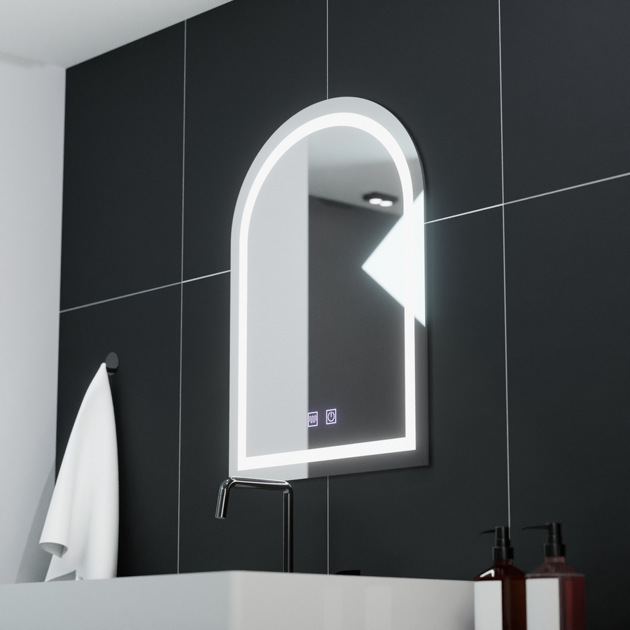 Arched LED mirror 60x80cm, Arco Touch, Demister System, Dimmable