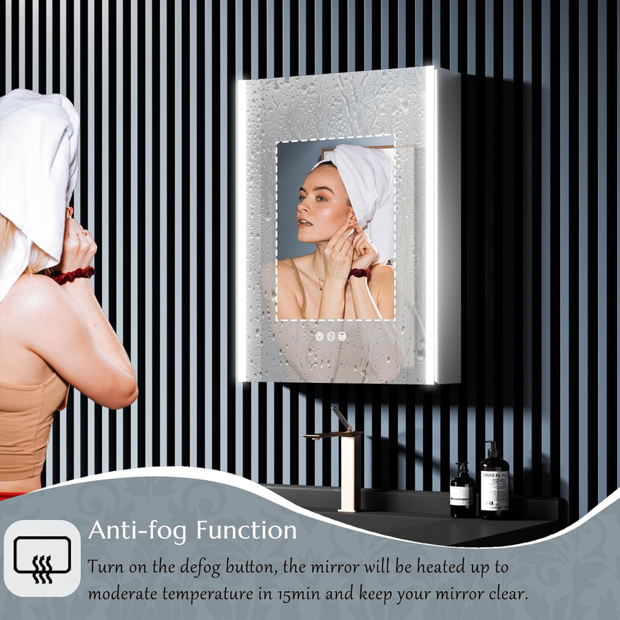 Emilia Wardrobe With LED Mirror DBP121 51x71 White