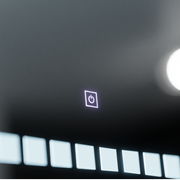 Rectangular LED mirror, 80x60cm, Grid Light Basic Touch