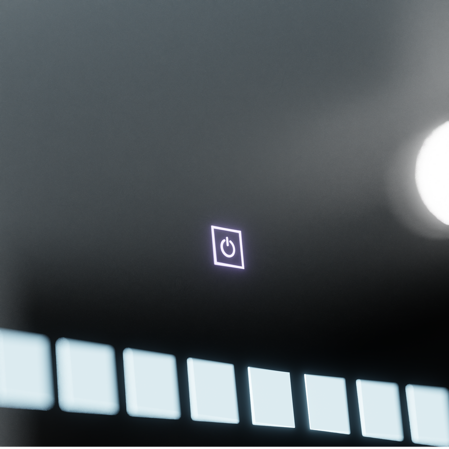 Rectangular LED mirror, 80x60cm, Grid Light Basic Touch