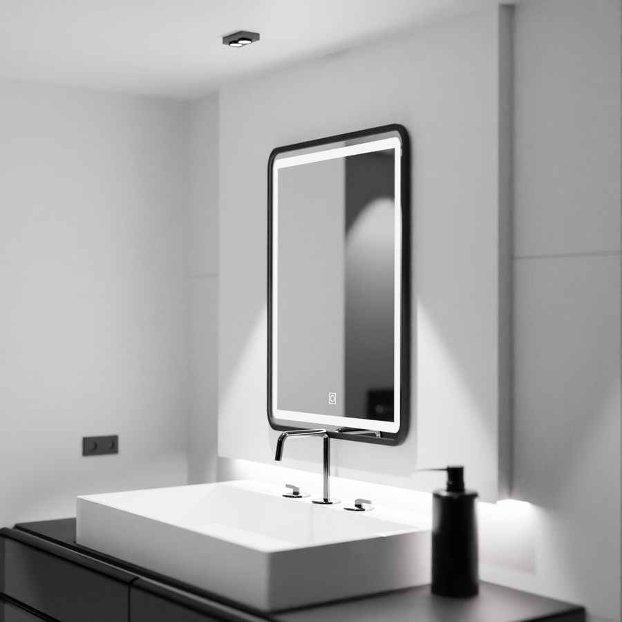 Rectangular LED mirror, 60x80cm, Basic Touch shade