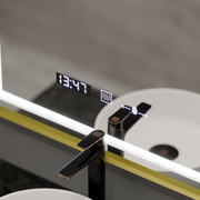 Mirror LED rectangular 75x90cm Verite Royale Gold Motionglow Marcello Dimable Clock Defrosting System
