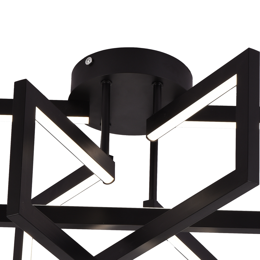 LED chandelier with remote control 73W, 3 Elements, Cold/Warm/Neutral light, Dimmable, Black, LT750/3BK