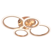 LED chandelier with remote control BETTY 44W, 4 Circles, Cold/Warm/Neutral light, Dimmable, Shiny Gold