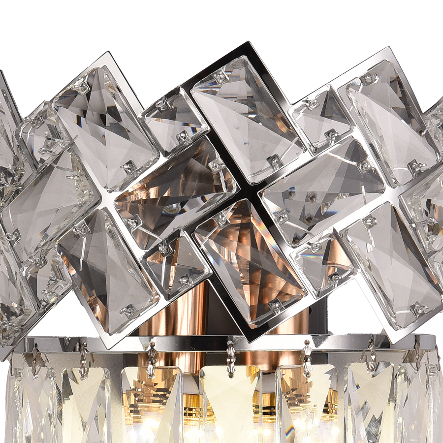 Crystal WINDSOR wall lamp, 2x E14, Shiny Chrome