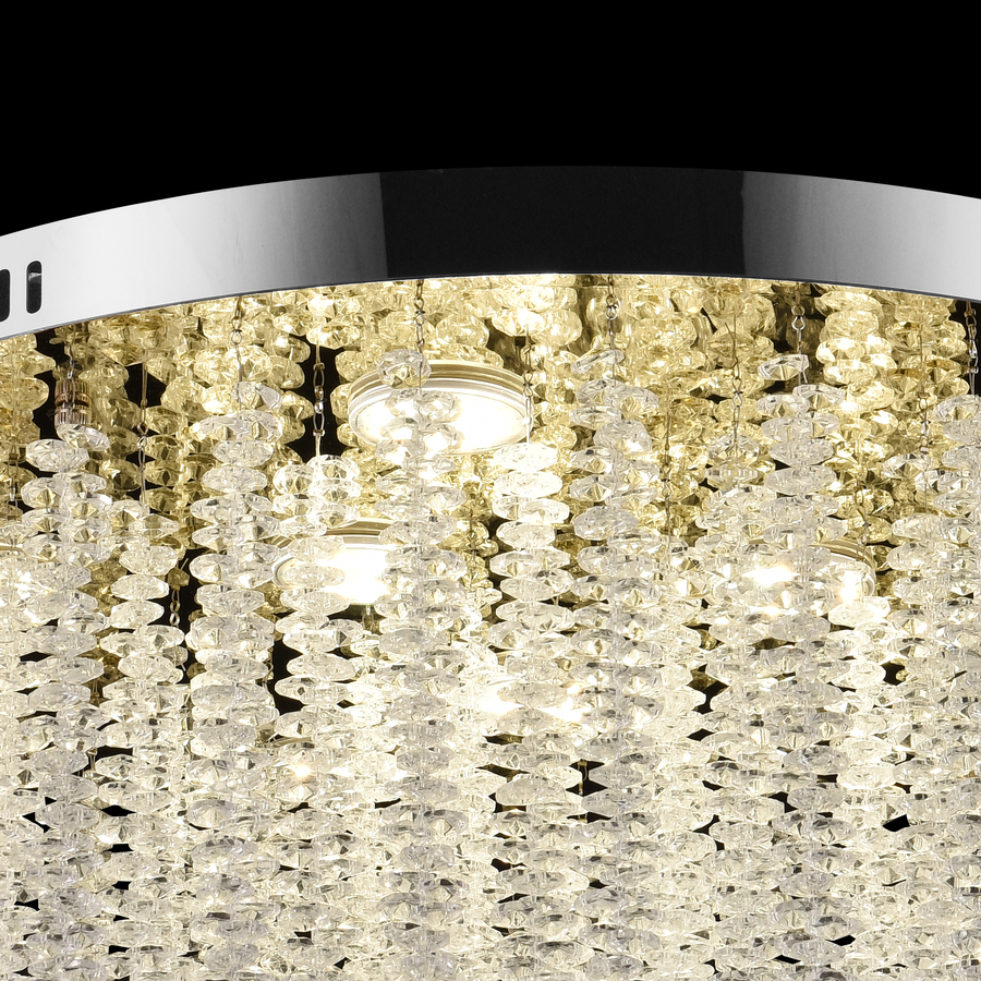 Crystal LED Chandelier LLC215/400WH Round, 22W, Cold/Warm/Neutral Light, Crystal, Gold