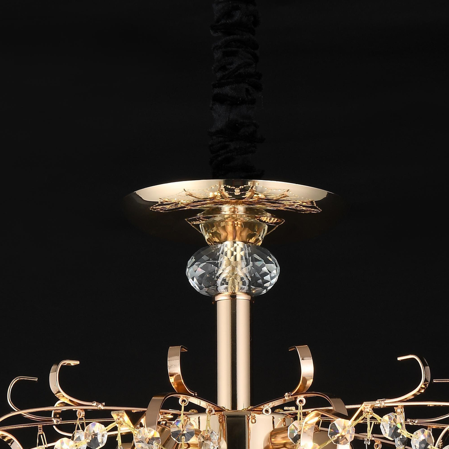 Crystal Chandelier CC9323/5FGD, 5x E14, Diameter 49cm, Gold