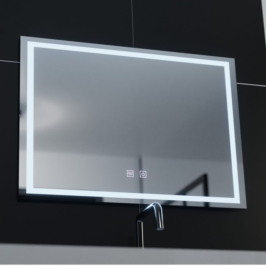 Rectangular LED mirror, 70x50cm, Umbria Touch, Demister System, Dimmable