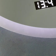 Round LED mirror, 70cm, Elysee MotionGlow Marcello, Demister System, Clock & Thermometer, Dimmable