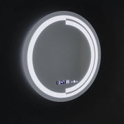 LED Round Mirror, 60cm, Consuel Marcello MotionGlow Sensor, Demister System, Clock & Thermometer, Dimmable