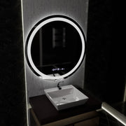 LED Round Mirror, 100cm, Celeste MotionGlow Marcello, Demister System, Clock & Thermometer, Dimmable