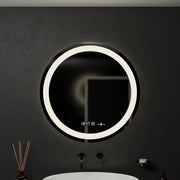 LED Round Mirror, 60cm, Celeste MotionGlow Marcello, Demister System, Clock & Thermometer, Dimmable
