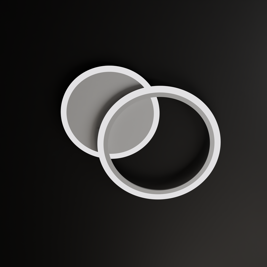 LED chandelier with remote control LUCY 40W, 2 Circles, Cold/Warm/Neutral light, Dimmable, White