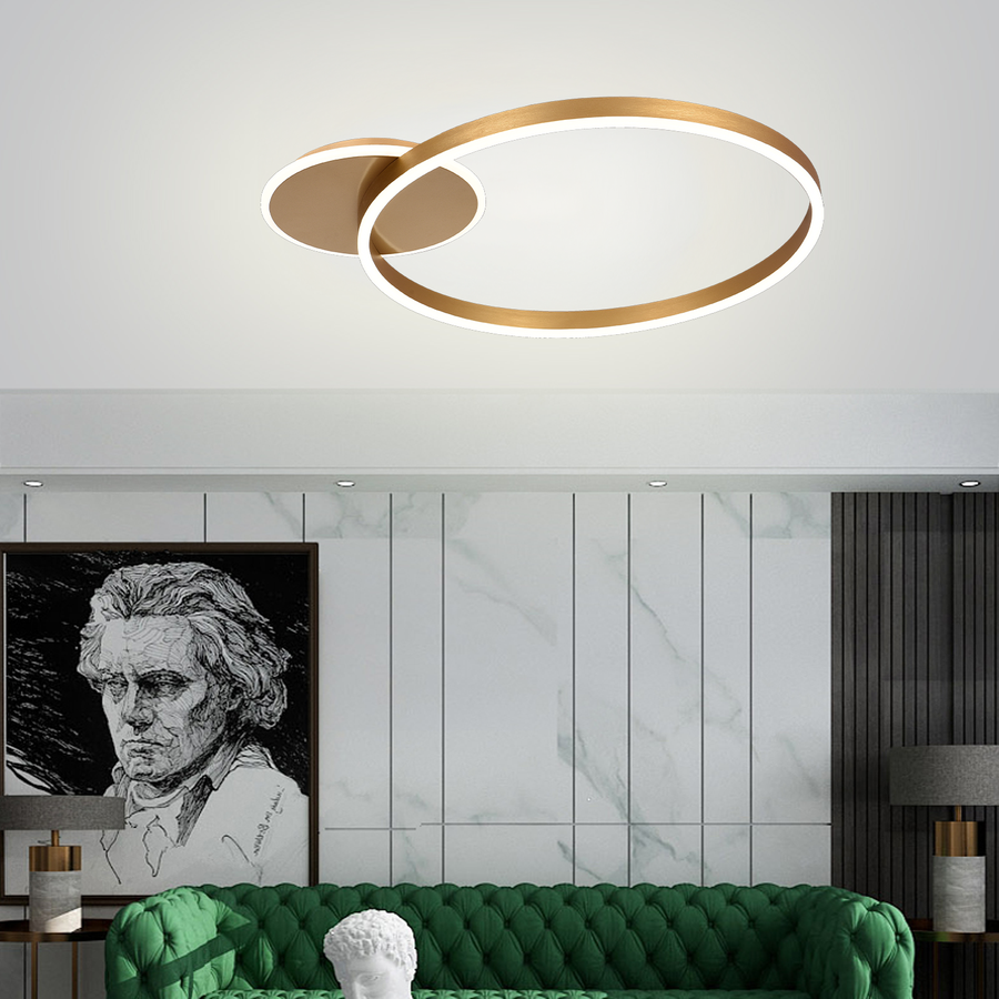 LED chandelier with remote control ELISABETH 47W, Cold/Warm/Neutral light, Dimmable, Shiny Gold