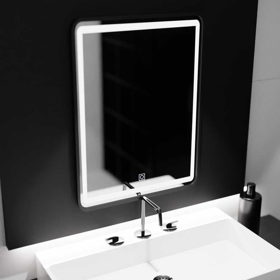 Rectangular LED mirror, 60x80cm, Basic Touch shade