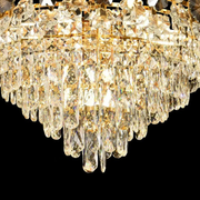 WINDSOR Eleganza Crystal Chandelier 6x E14, Diameter 49cm, Shiny Gold, Adjustable Height