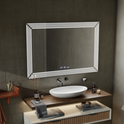 Mirror LED rectangular 60x80cm Venezia Sensor Motionglow Marcellow Dimable Clock Defrosting System